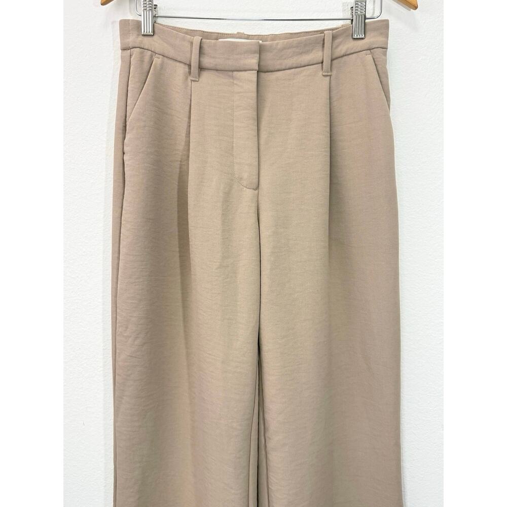 Abercrombie & Fitch Sloane Tailored Wide Leg Pants Cream Size 27/4R High Rise - Picture 4 of 12